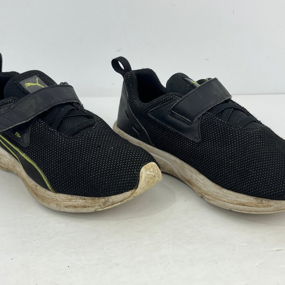 Puma Softride Kids Sneakers Size 2C EU 33 Black Low Top Round Toe Flat Heel